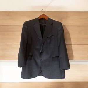 Classic Black Pinstripe Men's Blazer